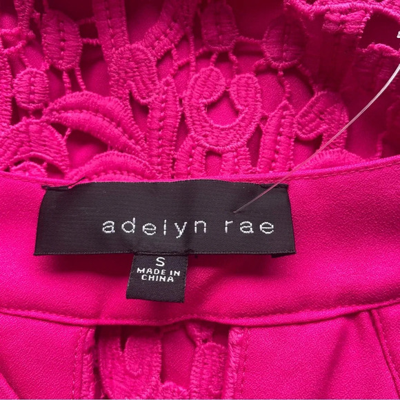 Adelyn Rae Pink Cutout Lace Romper hot pink 22160 - Picture 6 of 9